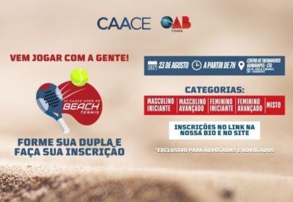 Vem aí o III CAACE Open de Beach Tennis; inscreva-se aqui