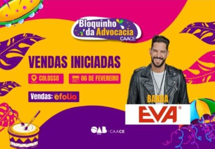 Bloquinho da Advocacia 2026 traz Banda Eva ao Colosso; ingressos à venda